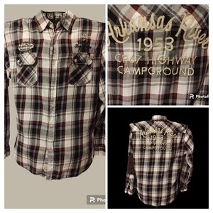 Aspen PLAID button down shirt SIZE XXL. LOTS OF DETAIL. EXCELLENT CONDITION